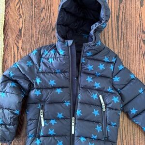 Hanna Andersson Kids Puffer Jacket - Navy with Blue Stars